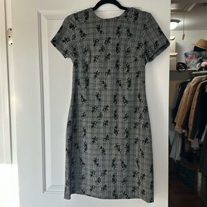 Black and white Calvin Klein sheath dress